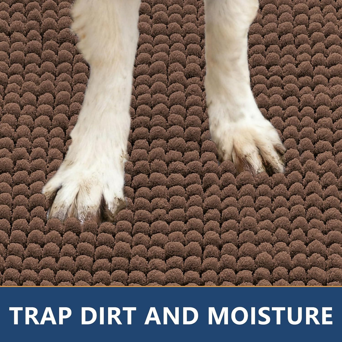 Smiry Dog Door Mat for Muddy Paws 30x20 - 40"X32" / Coffee - image 4