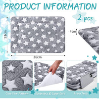 2 Pack Self Warming Cat Dog Bed Pad - Grey / 21" X 14" / Stars - image 2