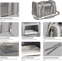 Large Dog Cat Carriers Puppies up to 25Lbs, Big Dog Carrier Soft Sided, Collapsible Travel Puppy Carrier - Large - Grey