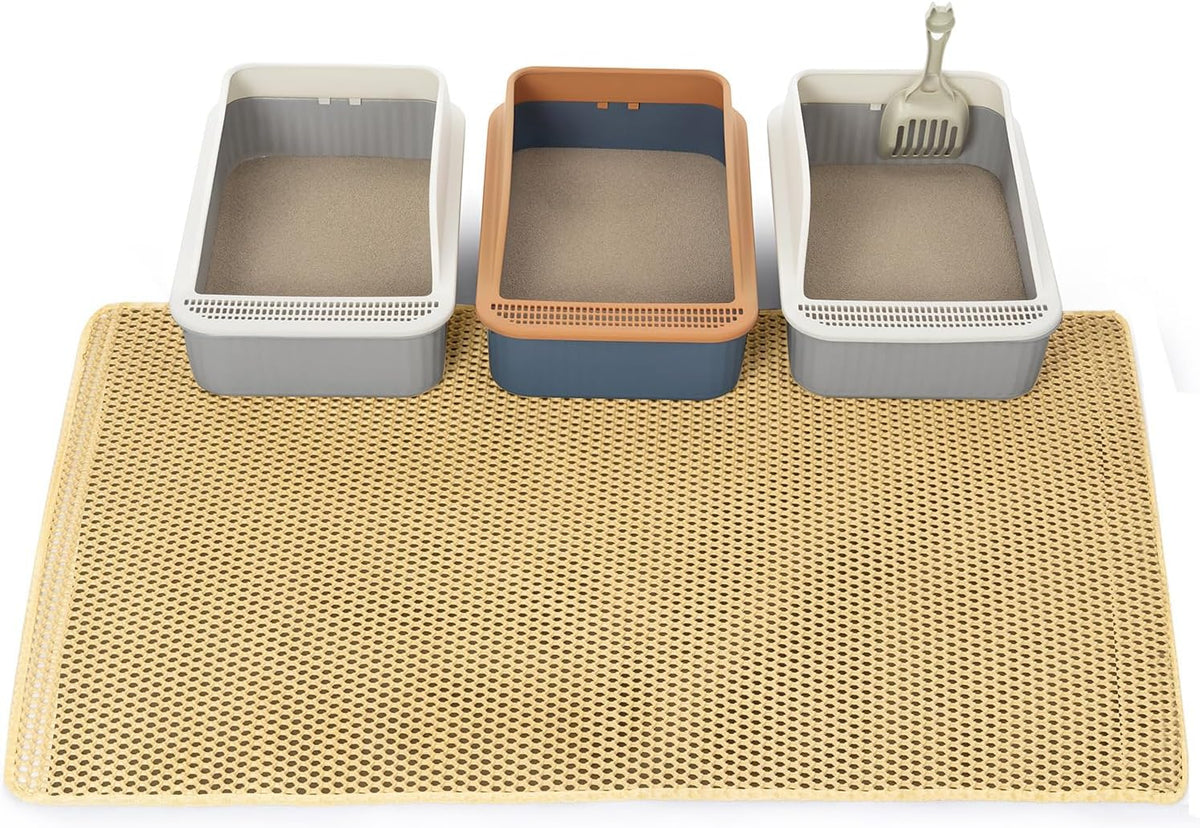 Cat Litter Mats-Extra Large 47''x36'' Litter Trapping Mat for Cat-XXL - Khaki-XL 47x28 inch