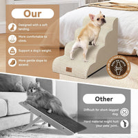 Zerbuger Dog Ramp and Stairs for Bed, Coffee 3 Steps 16" H - Beige / 4 - image 4