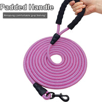 MayPaw Rope Dog Leash, Thick Leash for Medium Large Dogs - pink-blue dot / 1/2" * 12' - image 3