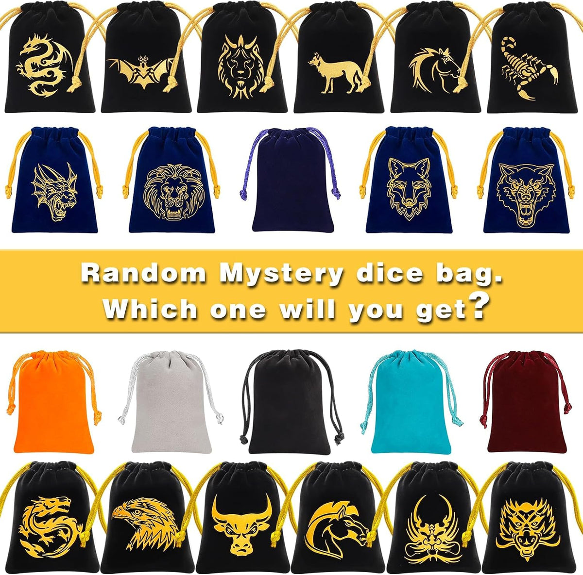QMAY Mystery Dice Set – 7 Pcs Acrylic Polyhedral Dice + 1 Pcs Velvet Bag – Fun for Kids & Family - 1 bag Mystery Dice - image 4