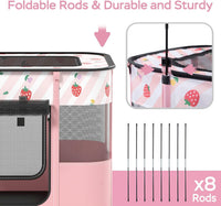 Foldable Pet Cat Playpen, Indoor Cat cage Crates S - Pink / Large（35.4"L x 27.6"W x 23.6"H） - image 2