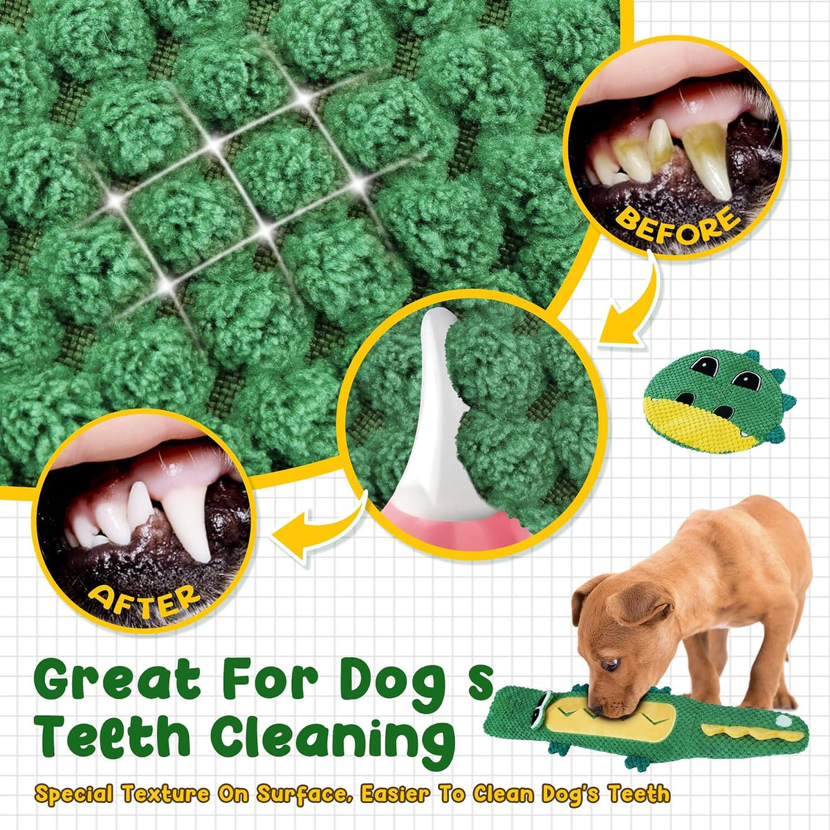 XIUGOAL Tough Dog Toys for Chewers - 2-Crocodile - image 3