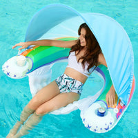 Jasonwell Pool Float with Canopy - rainbow / Large