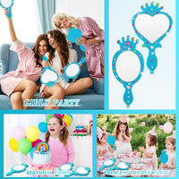 Geetery unbreakable kids mirror craft kit, 20 heart and oval foam princess mirrors in pink, blue and - view 11