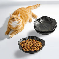 Mecaikru Ceramic Cat Food Bowls - black / 4.72in / classic