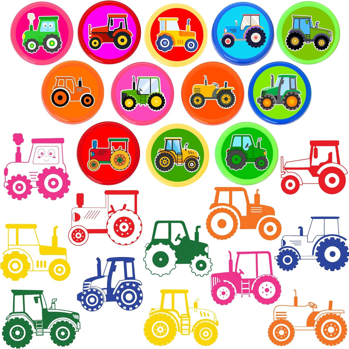 Car and truck stampers for kids, 12 pre-inked stamps in different vehicle designs and colors - view 13