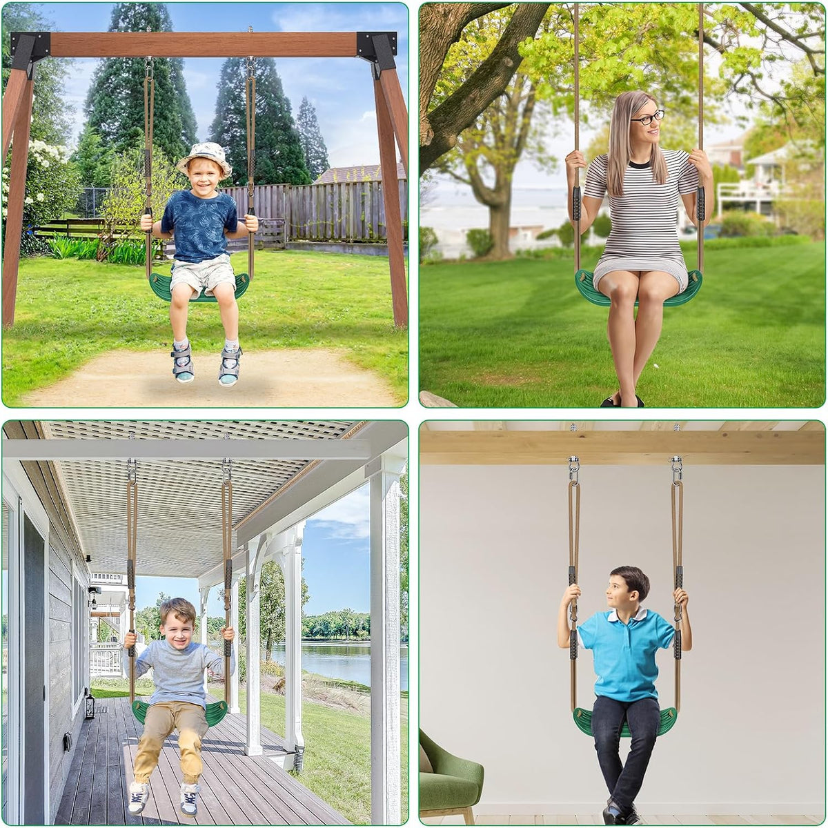 SELEWARE Heavy Duty Swing Seat Replacement, Kids & Adults - Green, 1 Pack - image 3