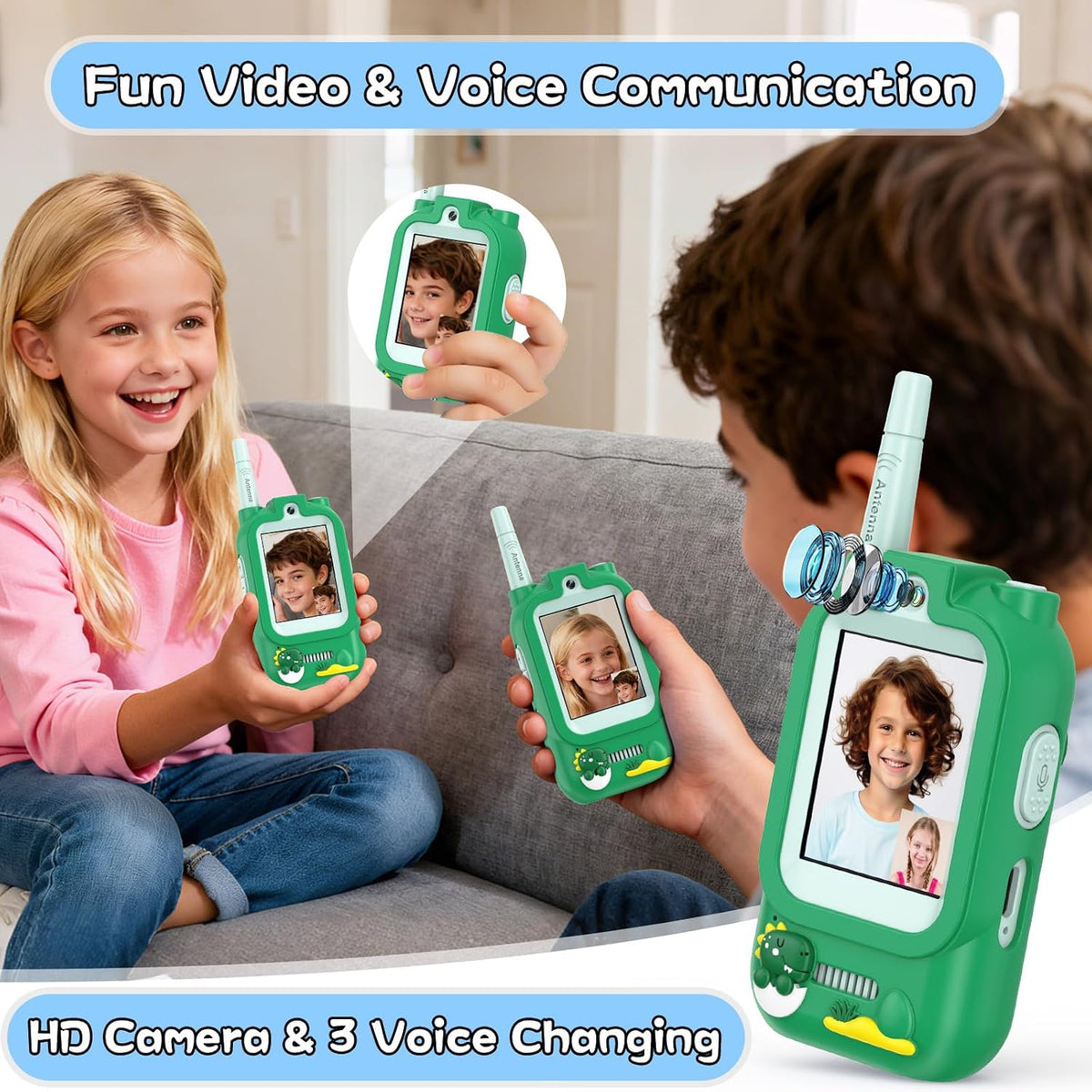 Video Walkie Talkies for Kids - Dark Green+Dark Green - image 2