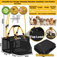 Expandable Pet Carrier for Small Cats & Dogs - 18.0"L x 11.0"W x 11.0"H / Black Warrior - image 2