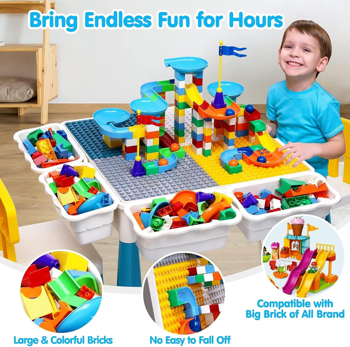 OCATO Kids Table and 4 Chairs Set Activity Table Kid Water Table – Fun for Kids & Family - A Table and 2 Chairs Set - image 3