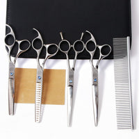 Professional Dog Grooming Scissors Set - 7 Inch (Pack of 5) / Silver