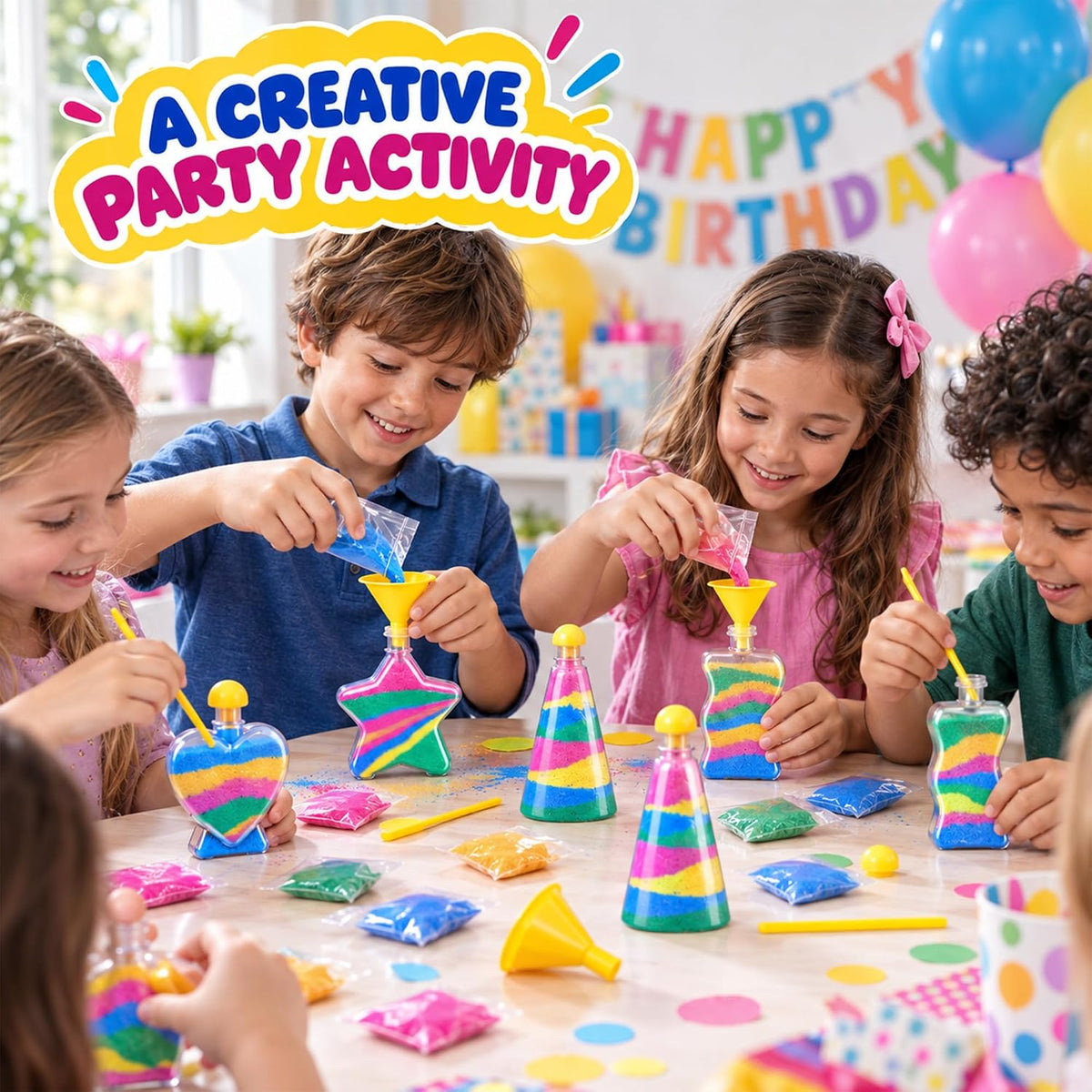 Sand Art Kits for Kids, Colored Sand Bottle Crafts & Party Favors – Fun for Kids & Family - 24 Pack - image 4