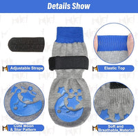 BEAUTYZOO Anti-Slip Dog Socks with Grips Traction Control for Small Medium Large Dogs, Non Skid Indoor Double Side Pet Paw Protector for Hardwood Floor Wear (Moon and Star, Small)