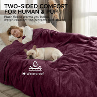Waterproof Pet Blanket, Liquid Pee Proof Dog Blanket for Sofa Bed Couch, Reversible Sherpa Fleece - M (57" x40") / Concord Grape-thicken - image 2