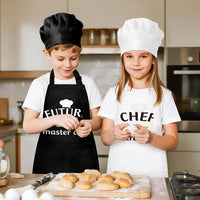 4Pcs Kids Apron and Chef Hat Set Gift for Girls Boys - Training & Master - image 4