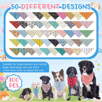 Sweetude 100 Pcs Dog Bandanas Bulk Triangle Bibs Adjustable - Cute - image 4