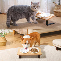 5" Ceramic Cat Bowl with Paws Pattern - Fish Bone - image 3