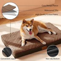 Patas Lague Orthopedic Large Dog Bed Washable Pet Sofa Mat 36''X24'' - 30"L x 20"W x 3.5"Th / Brown - image 3