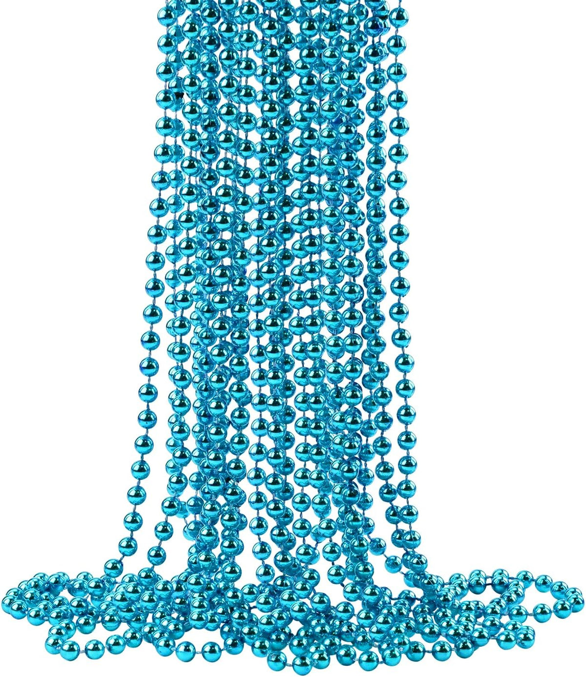 ZZYFGH 12 PCS Bead Necklace, 33'' Mardi Gras Beaded Necklaces – Fun for Kids & Family - Teal