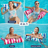 Jasonwell Inflatable Pool Hammock Float - Blue&Rose / Large / 2 - image 2