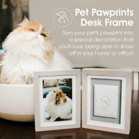 Pearhead Pet Paw Print Frame with Clay Impression Kit - Distressed Wood Pawprint Desk Frame - image 4