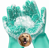 2-in-1 Cat and Dog Washing Gloves with 3000 Soft Bristles – Essentials for Dogs - Turquoise
