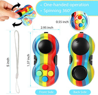 Skylety 2 Fidget Pad Game Controller Fidget Toy - Rainbow and Stripe Style - image 2
