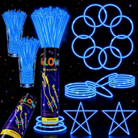 ILHSTY 100 pack green 8 inch glow sticks with connectors for necklaces - view 2