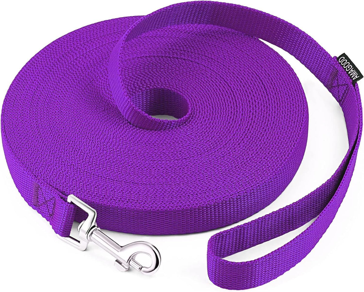 Long Dog Leashes for Training 15/20/30/50/100FT Lead for Medium Small - 1 Inch x 30 Feet / Purple