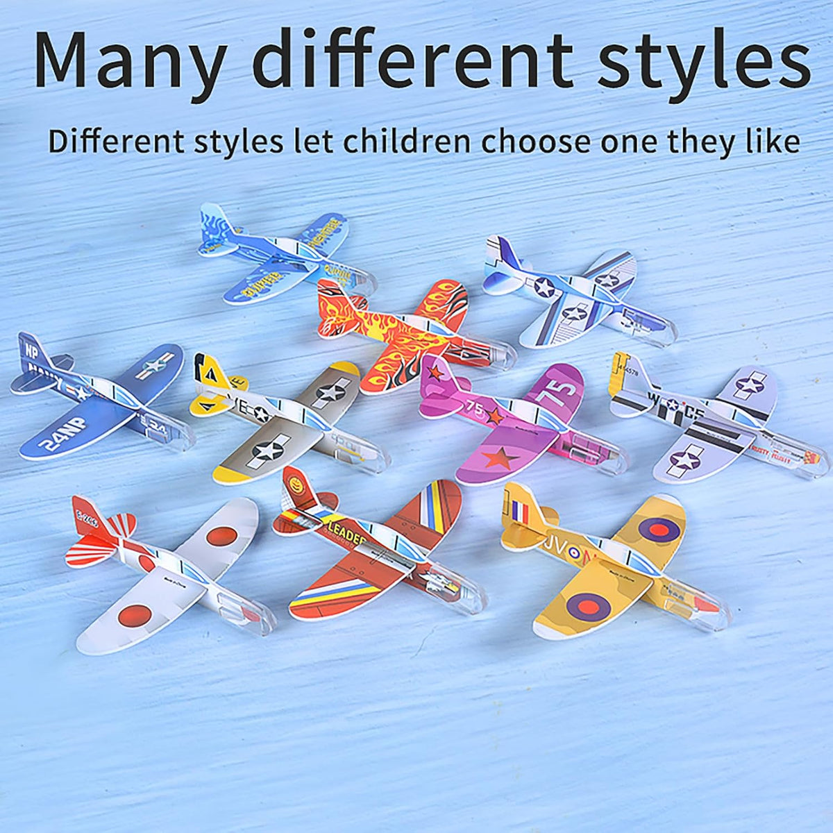 LUCKY GUESS 100-pack of colorful 4-inch foam glider planes for kids - view 5