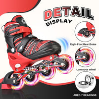 SULIFEEL Rainbow Unicorn Adjustable Kids Inline Skates for Girls Boys – Fun for Kids & Family - D Spider Red / Large - Youth - image 4