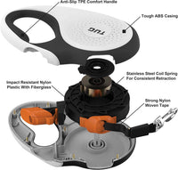TUG Original Retractable Dog Leash - White/Orange / Medium - image 3