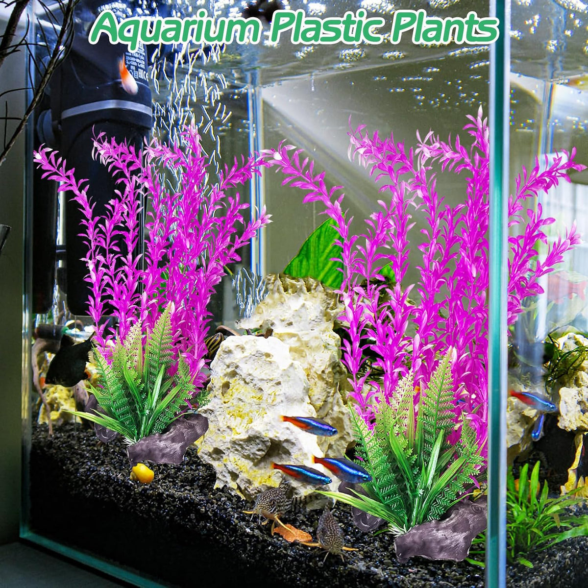 Aquarium Plastic Plants Extra Large Aquarium Plant 20.4-inch Tall - E*2 Pcs / 15.7 in - image 3