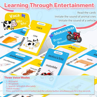 Spanish & English Talking Flash Cards for Toddler - Blue / Spanish & English (224 Words) - image 2