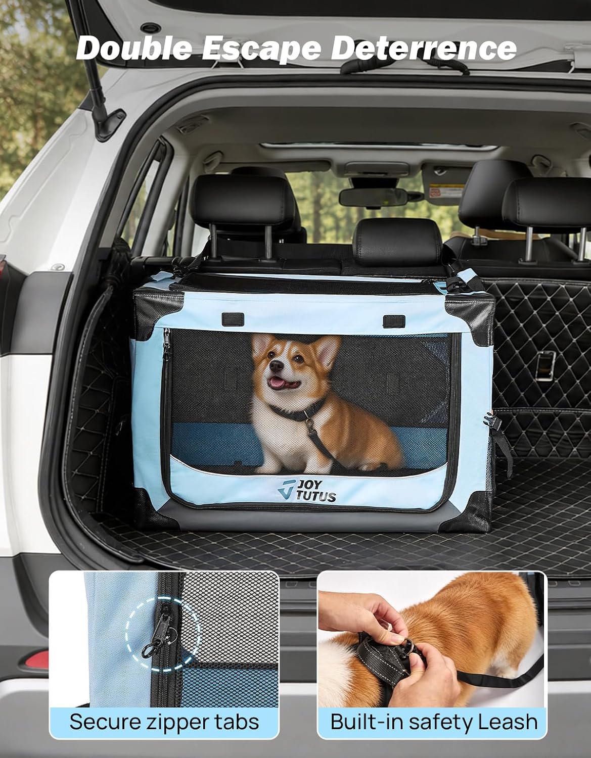 JOYTUTUS Collapsible Dog Crate - 26"L x 18"W x 18"H - image 3