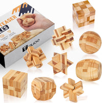 Tuauoe wooden brain teaser puzzles, 12 natural wood Kongming locks - view 3