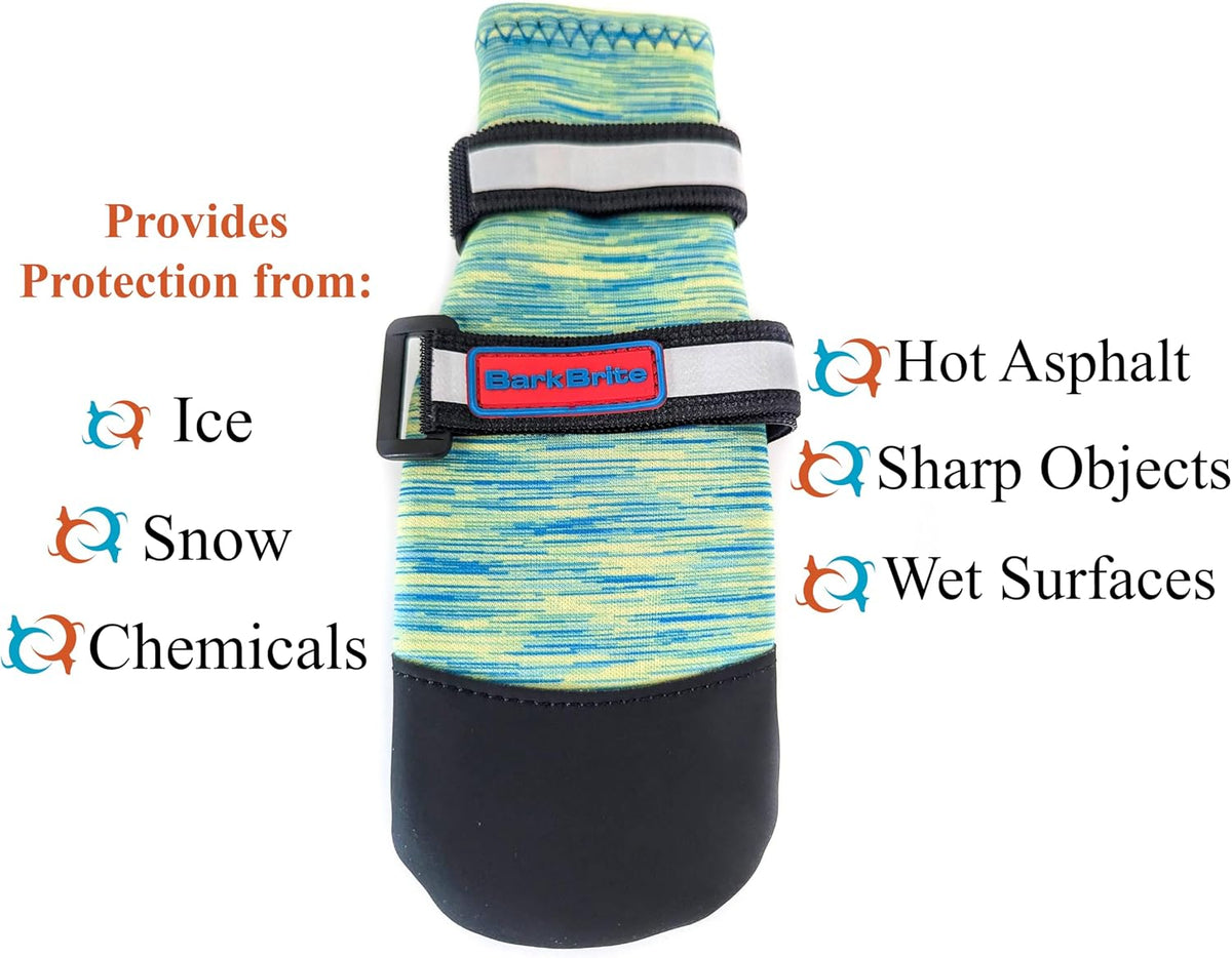 All Weather Neoprene Paw Protector Dog Boots with Reflective Straps - Turquoise / XL - image 4