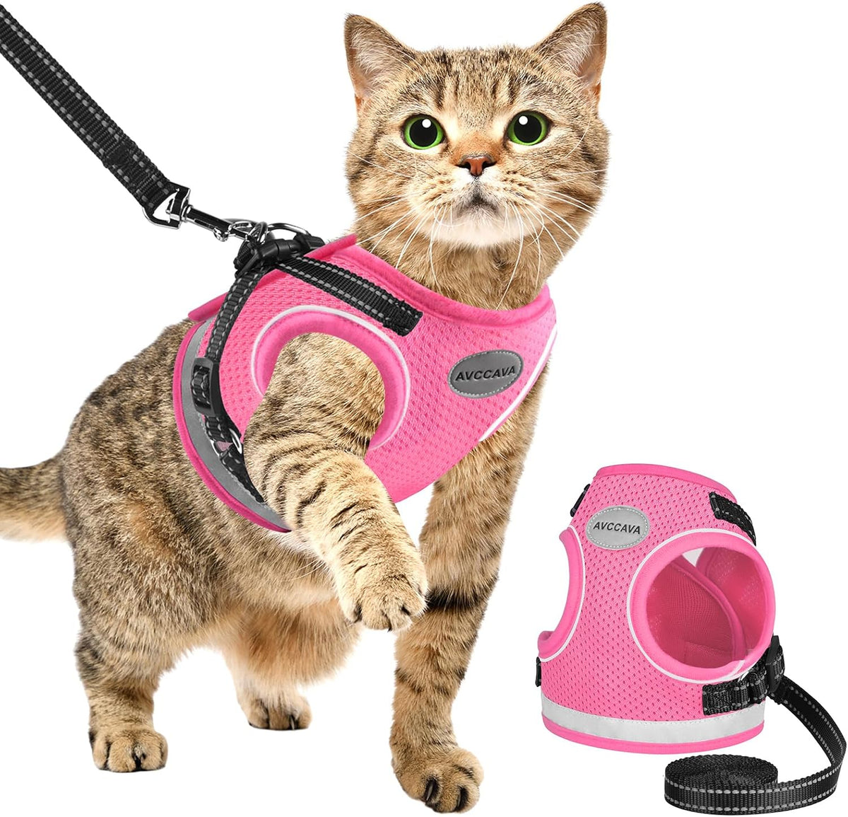 Cat Harness and Leash Set - Pink / S (Chest: 9" - 11")