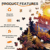 Masseruon 1000 piece round jigsaw puzzle with a sunset canyon image - view 13