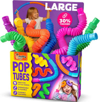 Nutty Toys Pop Tubes, Large 8-Pack Sensory Toys - Large / 8