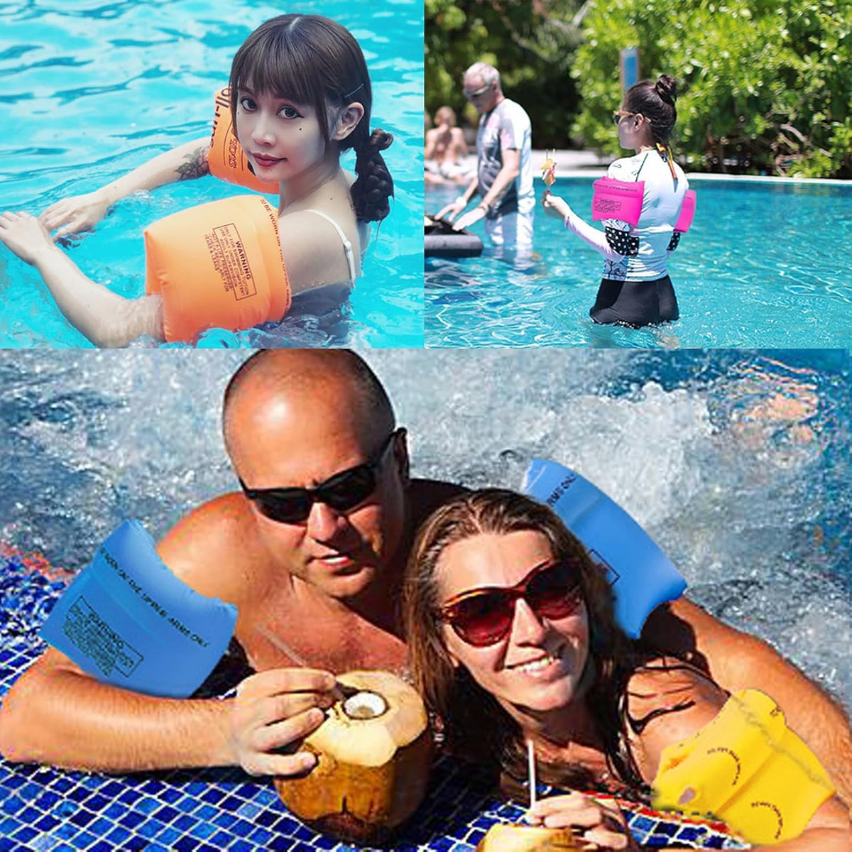 Ztikug inflatable arm floaties, 2 pack of PVC swim arm bands with inflater - view 19