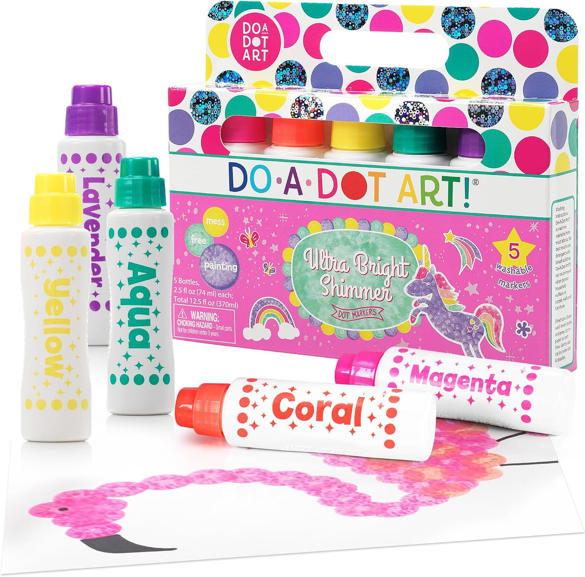 Do A Dot Art! Markers 6-Pack Rainbow Washable Paint Markers – Fun for Kids & Family - Ultra Bright / 5