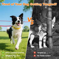 50ft Dog Tie Out Cable, Dog Leash, Long Leash for Dogs Outside - 50FT / Red