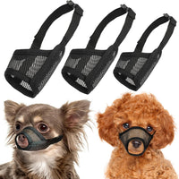 Mesh Dog Muzzle Suits for Small Medium Large Dogs Dog Muzzle Set – Essentials for Dogs - Black / Small 3 PCS(XXS-S)