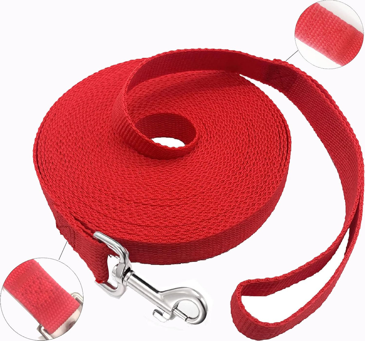SALO Nylon Training Dog Leash for Small Medium Large Dogs - Red / 1 inch x 30 feet - image 2