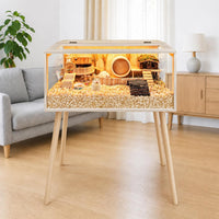 PROLEE Small Animal Cage, Hamster Cage Wooden Roof - 32.0"L x 16.0"W x 40.0"H / Wooden Roof - image 2