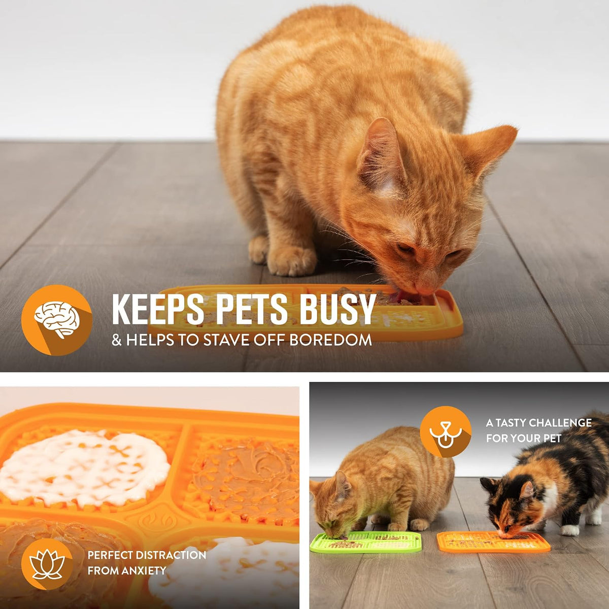 Hyper Pet IQ Treat Lick Mat for Dogs & Cats - Medium / Orange - image 2